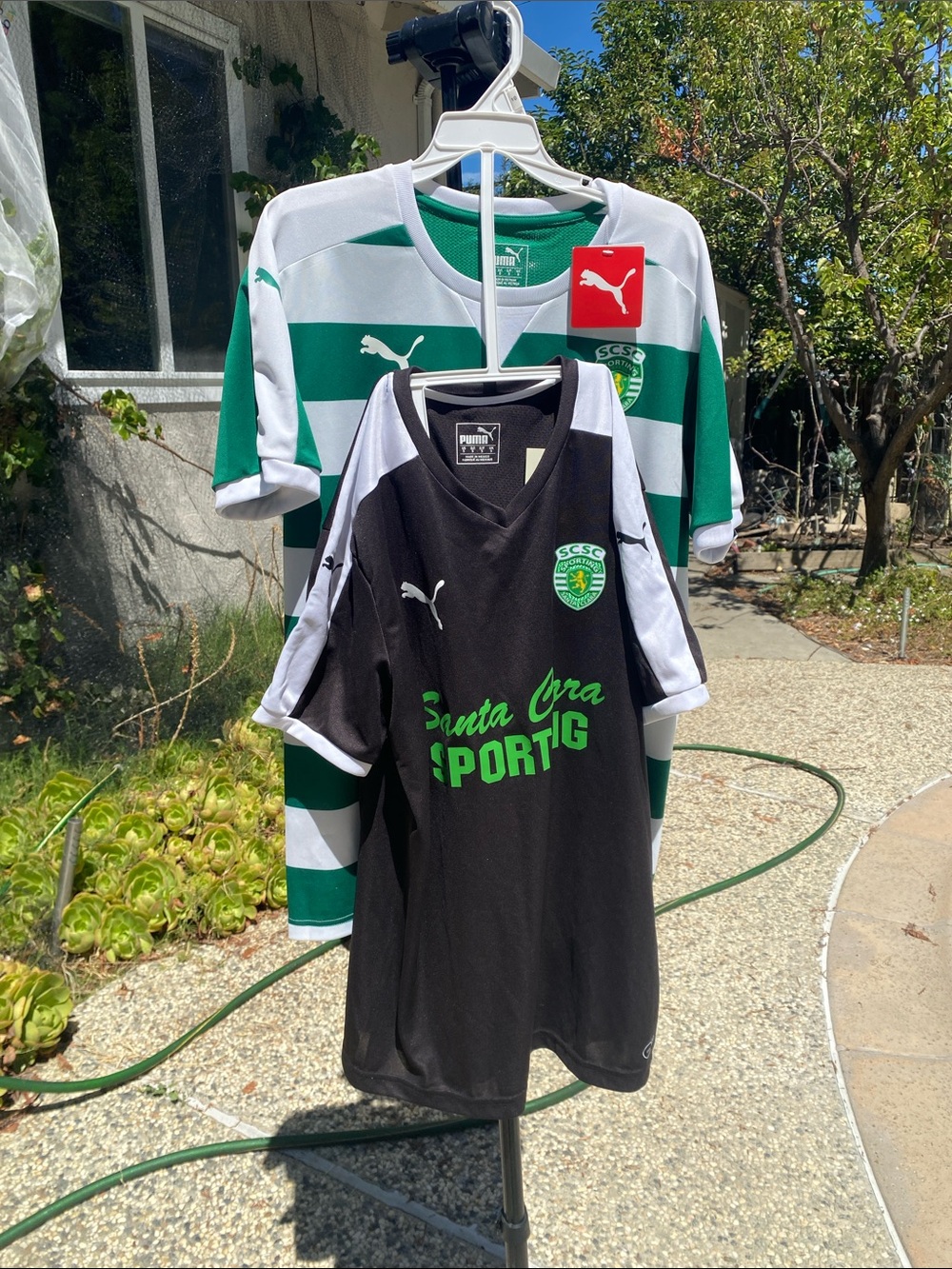 Puma Black & Green Soccer Jersey Sporting with#17